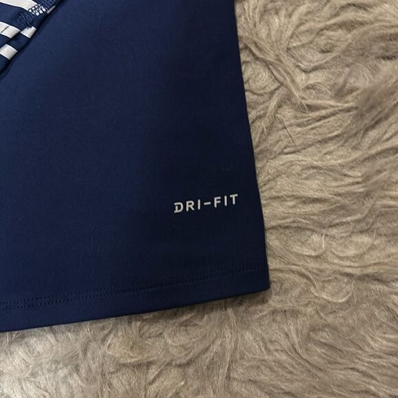 Nike running dri fit navy blue logo stripped quarter zip size small - Picture 5 of 5